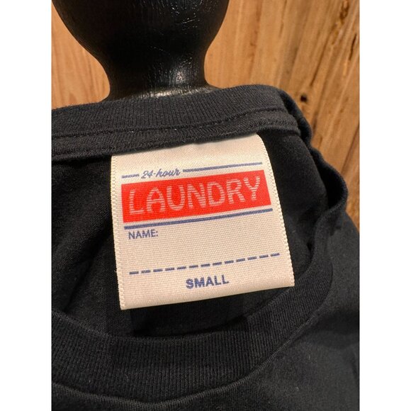 BABYDOLL T-SHIRT EAT ME MUSHROOM LOGO 24hr LAUNDRY WOMEN'S T-SHIRT BLACK NWOT SM - Picture 4 of 5